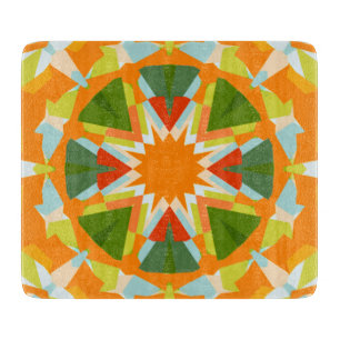 Planche À Découper Étoile verte orange vif Kitsch Eclectique
