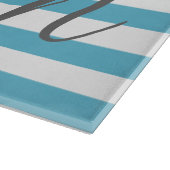 Planche À Découper Étoiles et rayures monogramme personnalisé (Coin)