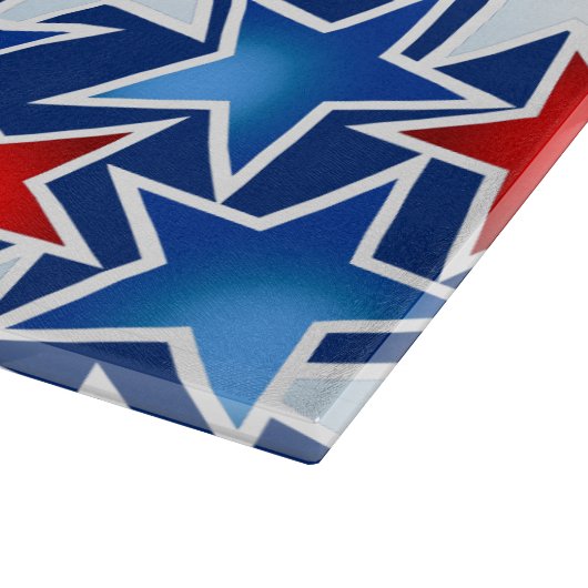 Planche À Découper étoiles rouges blanches et bleues (Coin)