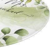 Planche À Découper Eucalyptus Verdure Blush Moderne Tendance Script (Coin)