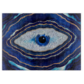 Planche À Découper Evil Bleu Agate Géode Ditital Art (Devant)
