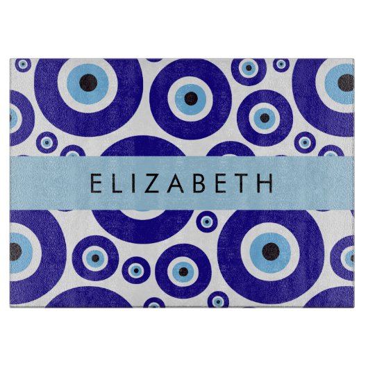 Planche À Découper Evil Eye, Greek Eye, Turkish Eye, Mati, Your Name (Devant)