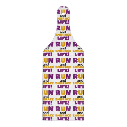 Planche À Découper Exécuter Embrasser la vie violet jaune (Devant)