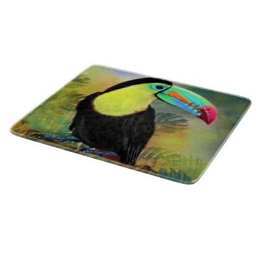 Planche À Découper Exotique Tropical Toco Toucan Bird - Peinture Mign (Coin)