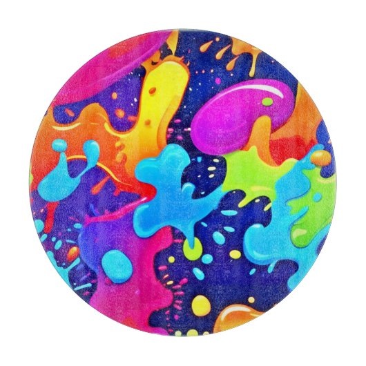 Planche À Découper Explosion d'art de couleur vibrante (Devant)