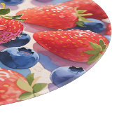 Planche À Découper Explosion de fraises et de myrtilles fraîches (Coin)