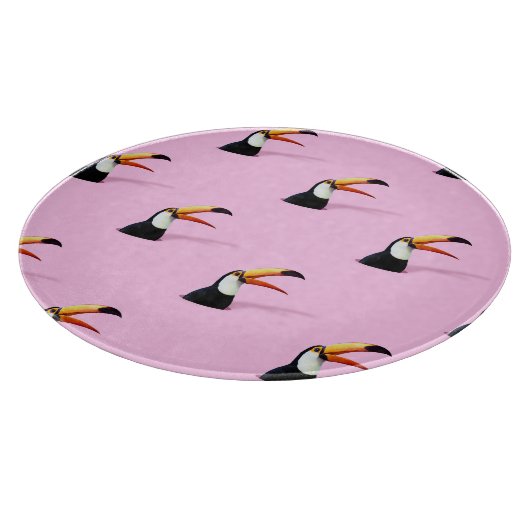 Planche À Découper Faire-part du Toucan : Paradis rose tropical (Coin)