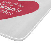 Planche À Découper Fait avec l'étiquette de nourriture d'amour (Coin)