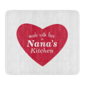 Planche À Découper Fait avec l'étiquette de nourriture d'amour (Devant)