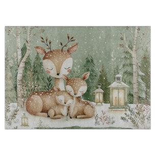 Planche À Découper Famille de cerfs de la forêt boisée