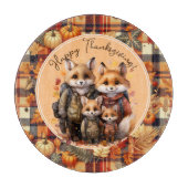 Planche À Découper Famille de Foxes Bons thanksgivings Citrouilles Pl (Devant)