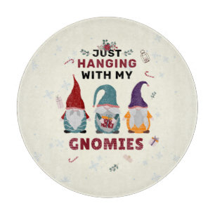 Planche À Découper Famille de Gnome de Noël se détendant avec les Gno
