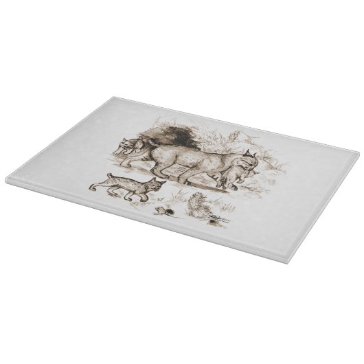Planche À Découper Famille de Lynx roux (Coin)