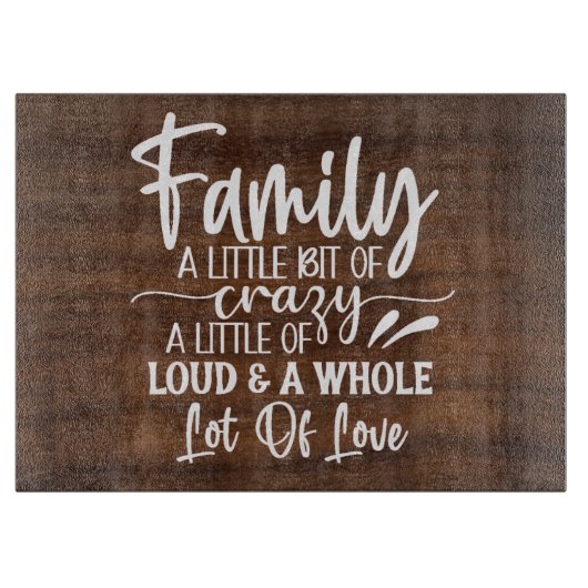 Planche À Découper Famille Un Petit Peu De Crazy Cutting Board (Devant)