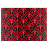 Planche À Découper Fans Art déco noir rouge (Devant)