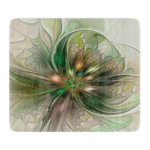 Planche À Découper Fantaisie Abstraite Moderne Fleur Fractale Colorée