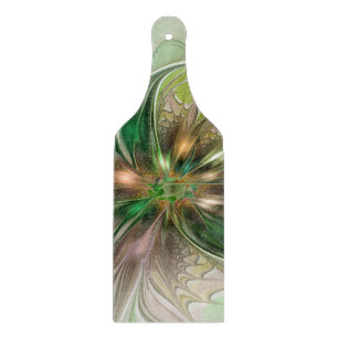Planche À Découper Fantaisie Abstraite Moderne Fleur Fractale Colorée