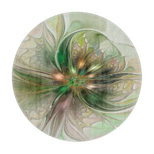 Planche À Découper Fantaisie Abstraite Moderne Fleur Fractale Colorée