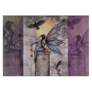 Planche À Découper Fantaisie artistique de fée corbeau d'automne