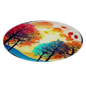 Planche À Découper Fantaisie d'art forestier au clair de lune (Coin)