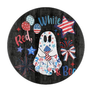 Planche À Découper Fantôme rouge blanc Boo patriotique Halloween du 4