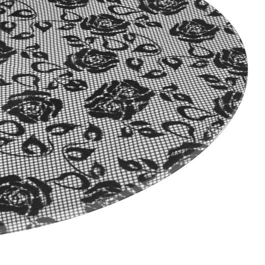 Planche À Découper Faux Black Lace Rose Fishnet Cutting Board (Coin)