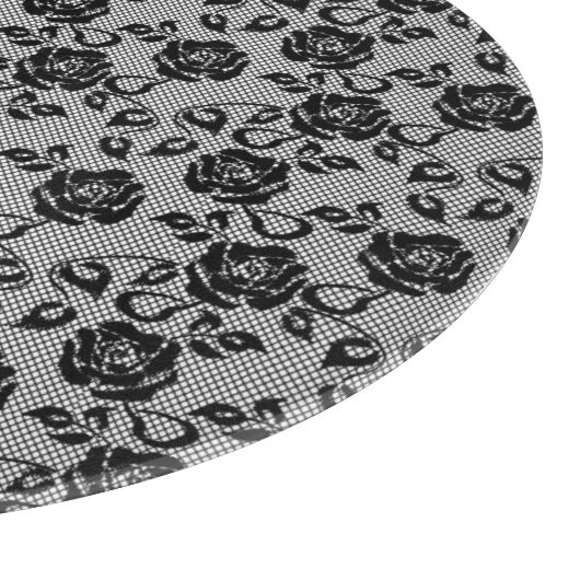 Planche À Découper Faux Black Lace Rose Fishnet Cutting Board (Coin)