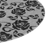 Planche À Découper Faux Black Lace Rose Fishnet Cutting Board (Coin)