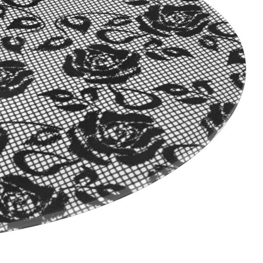 Planche À Découper Faux Black Lace Rose Fishnet Cutting Board (Coin)