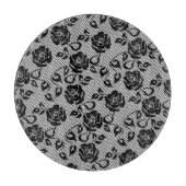 Planche À Découper Faux Black Lace Rose Fishnet Cutting Board (Devant)