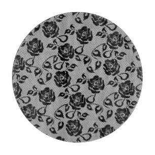 Planche À Découper Faux Black Lace Roses Pêcheurs - Romantique modern