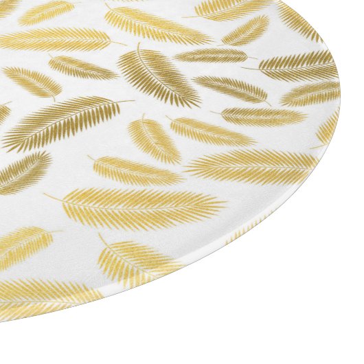Planche À Découper Faux Gold Palm Feuille Motif Sherpa Blanket Accen (Coin)