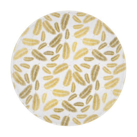 Planche À Découper Faux Gold Palm Feuille Motif Sherpa Blanket Accen (Devant)