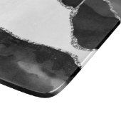 Planche À Découper Faux Marbré Agate noir blanc pierre moderne à la m (Coin)