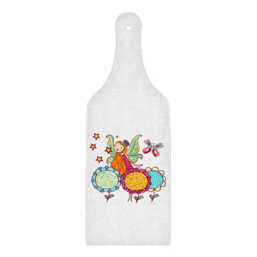 Planche À Découper Fée de jardin avec des fleurs (Devant)