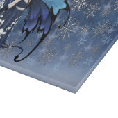 Planche À Découper Fée de la Lune d'Hiver Celtique Bleu Flocons de Ne (Coin)