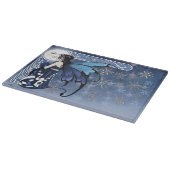 Planche À Découper Fée de la Lune d'Hiver Celtique Bleu Flocons de Ne (Coin)