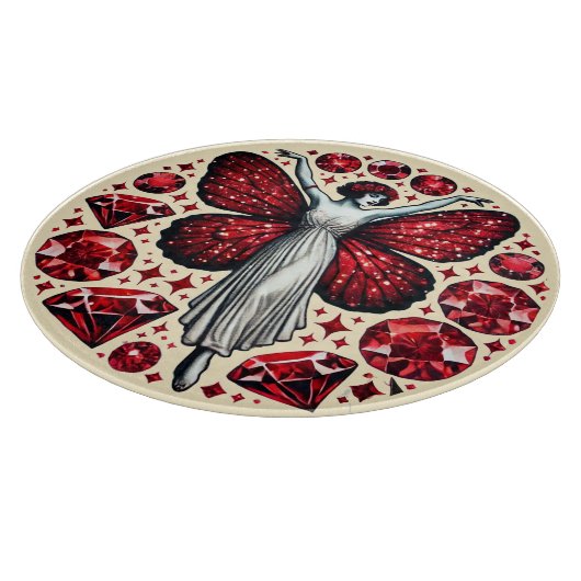 Planche À Découper Fée de la Saint Valentin Rouge (Coin)