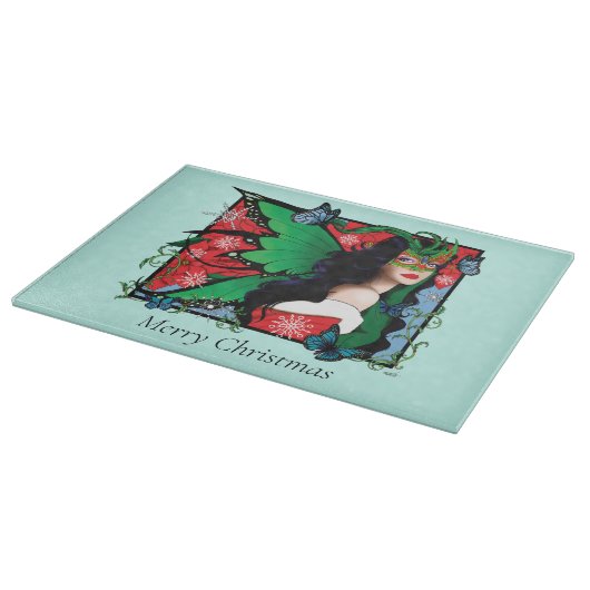 Planche À Découper Fée Solstice Rouge Vert Noël (Coin)