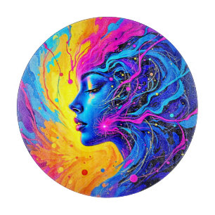 Planche À Découper Femme Abstraite Dreamy Colorful