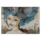 Planche À Découper Femme bleue (Devant)