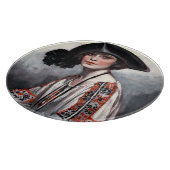 Planche À Découper Femme en blouse brodée (Coin)