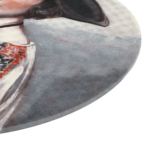 Planche À Découper Femme en blouse brodée (Coin)