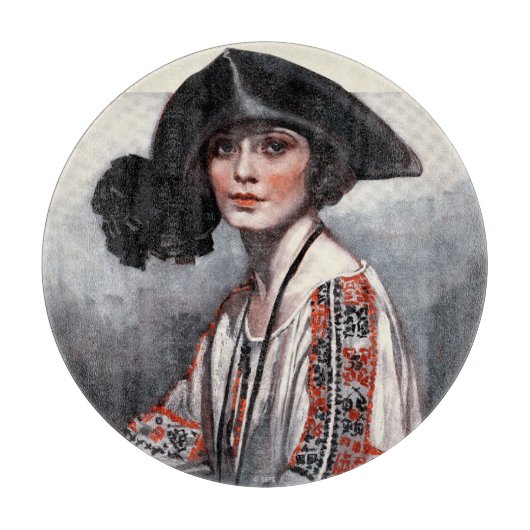 Planche À Découper Femme en blouse brodée (Devant)