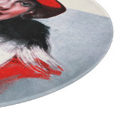 Planche À Découper Femme en Casquette rouge (Coin)