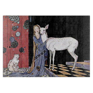 Planche À Découper Femme et Faune Blanche Magie Vintage sorcière
