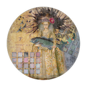 Planche À Découper Femme Poisson Vintage Gothique Classique