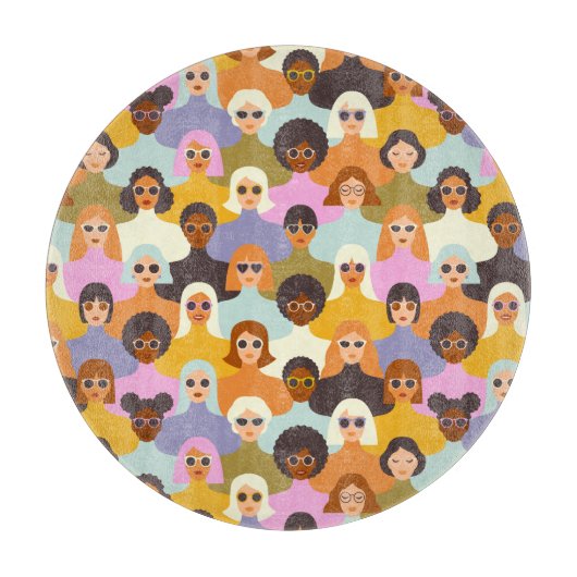 Planche À Découper Femmes rétrogrades du Motif mondial (Devant)