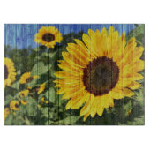 Planche À Découper Fence painted de Sunflowers (Devant)