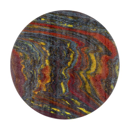 Planche À Découper Fer De Tigre En Rouge, Jaune, Bleu (Devant)